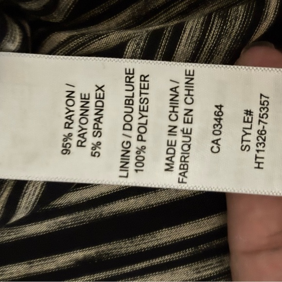 Ricki’s Black White Striped Midi Dress M Asymmetrical Hem Tie Waist Sleeveless - Picture 15 of 15